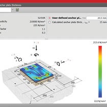 Würth Anchor Design Software - Anchor plate thickness calculator with stress mapping