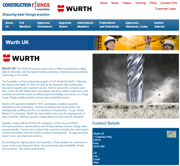 Würth on the CFA website