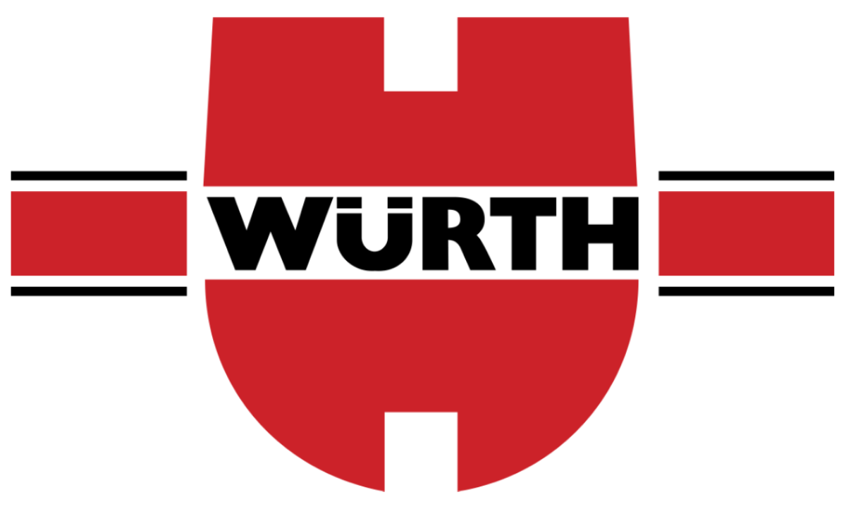 The Würth logo featuring a brand strip