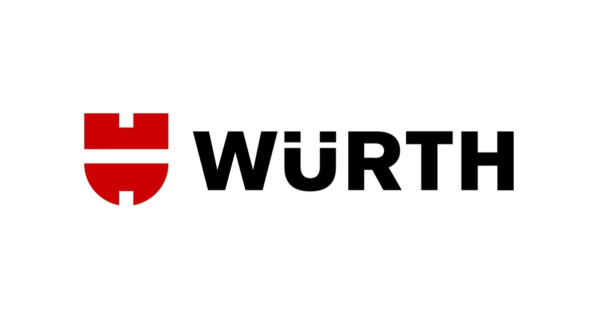 The modern logo of the Würth Group, with the text balancing the Würth symbol
