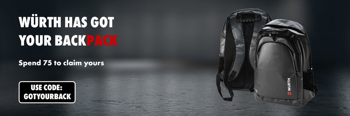 Würth has got your back! Get a free backpack when you shop online this September!