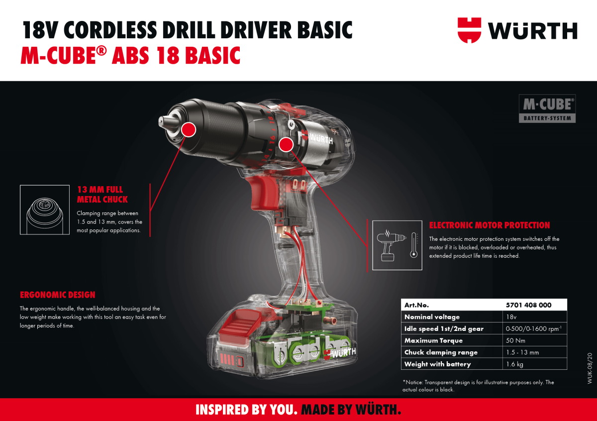 Cordless Drill Driver ABS 18 Basic