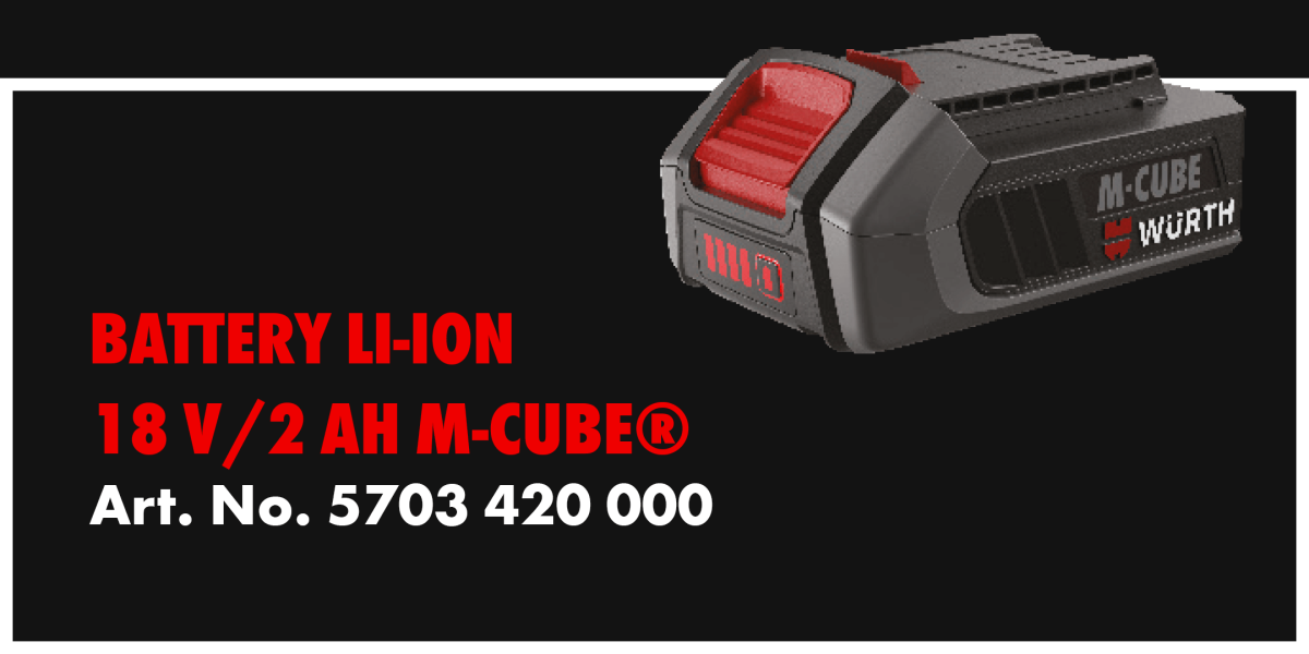 Battery Li-Ion 18V 2Ah M-CUBE