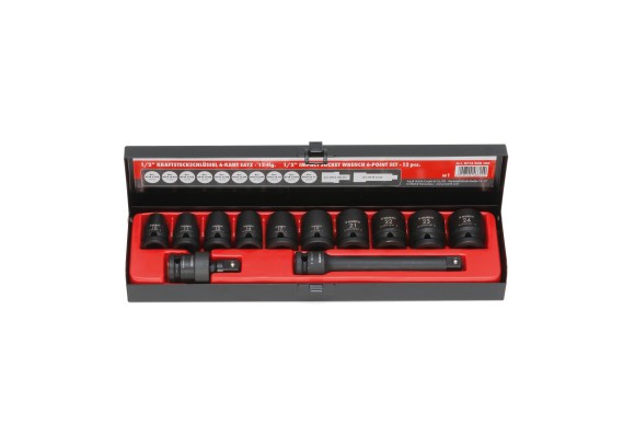 1/2-INCH IMPACT SOCKET WRENCH ASSORTMENT 12 PIECES 